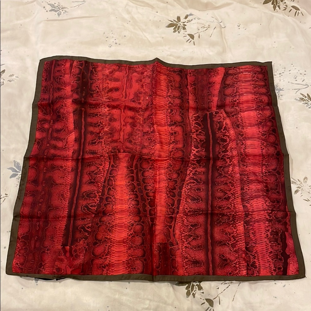 NWT Authentic Vintage Roberto Cavalli Red Patterned Silk Scarf Italy
